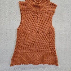 Cottagecore Crochet Pullover Blouse Medium Old Money Quiet Luxury Brown Y2K